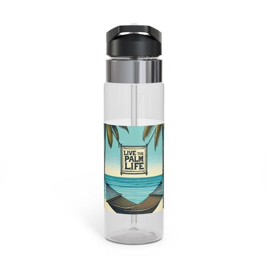 Tropical 20oz Tritan Sport Water Bottle -  Leakproof, Lightweight, BPA-Free / Hammock on the Beach