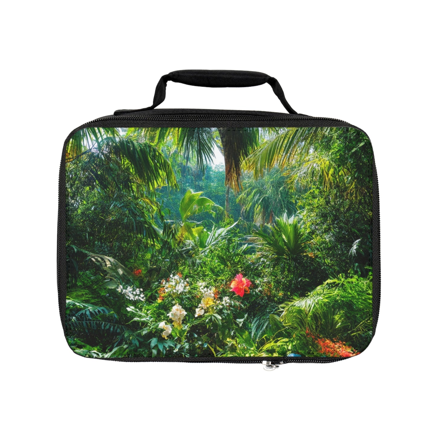 Rainforest Meeting Spot Lunch Bag - Eco-Friendly Insulated Tote, Adult and Child Lunchbox / Perfect for Picnics, Beach Outings