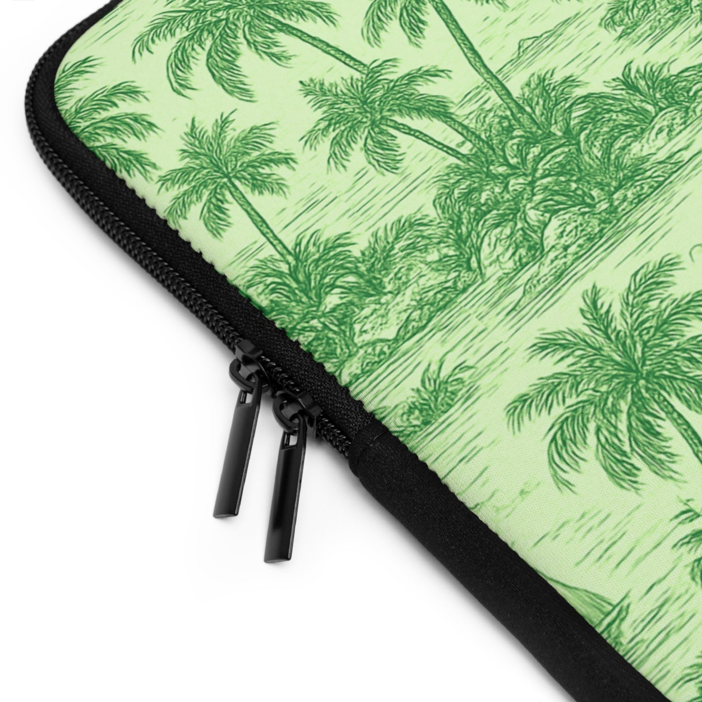 Tropical Laptop Sleeve, 5 Sizes - Perfect for Beach Lovers & Students / Faraway Toile, Green
