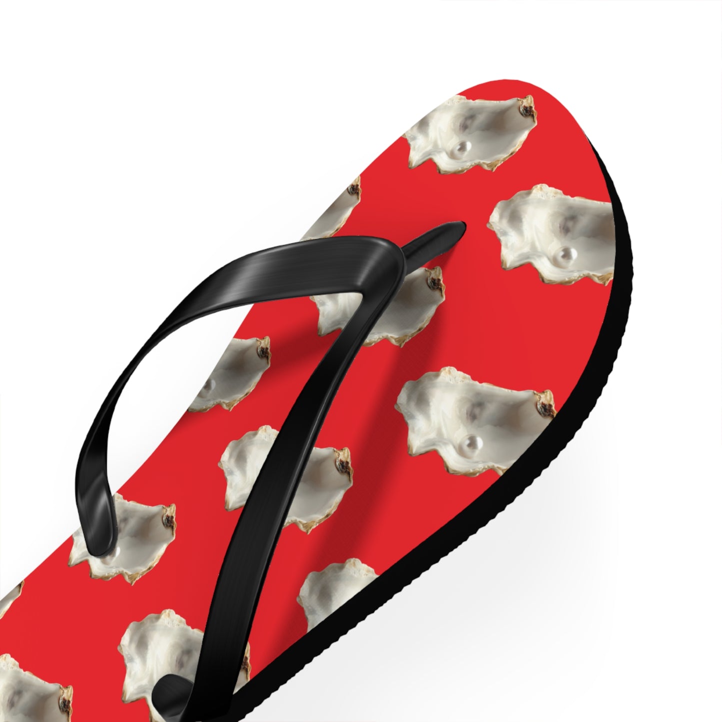 Flip Flops - White Pearl Oyster, red