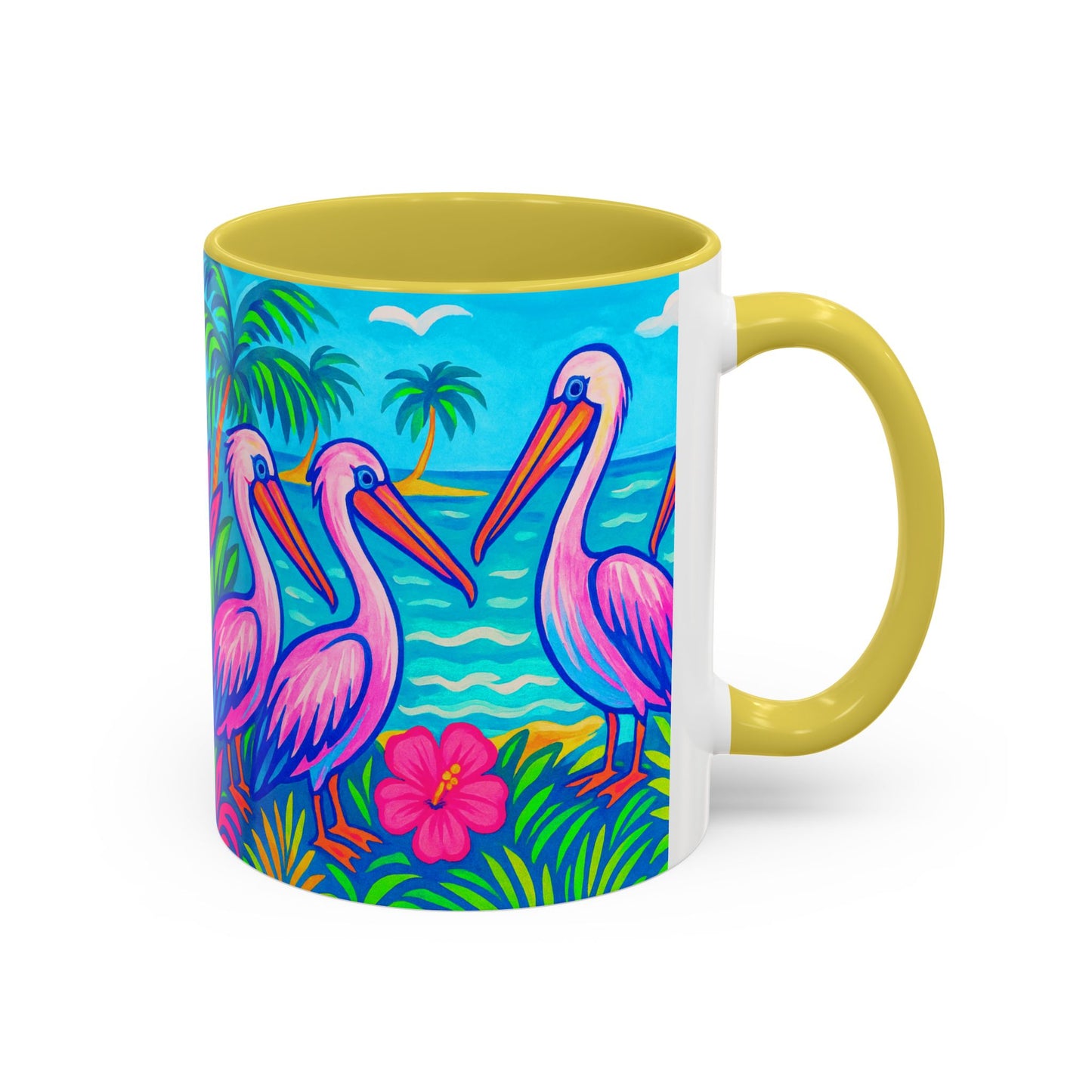 Accent Color Coffee Mug, Many Colors - 11oz & 15oz / Pelican Party