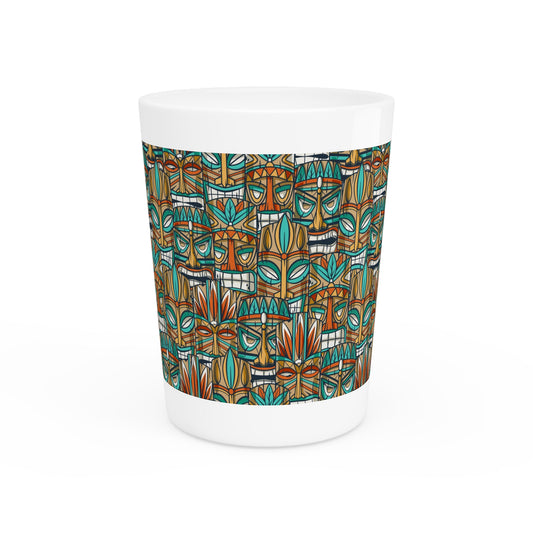 Ceramic Shot Glass - Turquoise Tiki Party