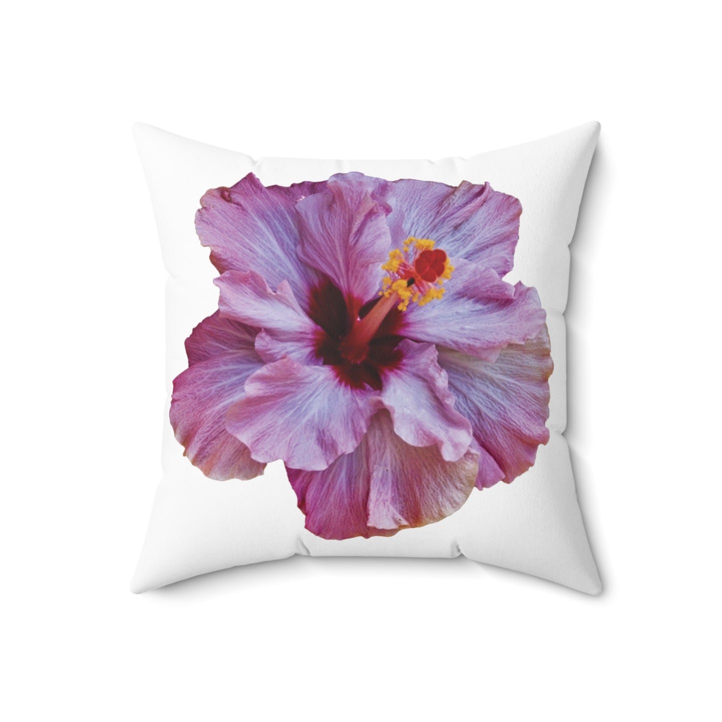 Decorative Pillow - Accent Cushion, 4 Sizes / Photo Purple Hibiscus, White
