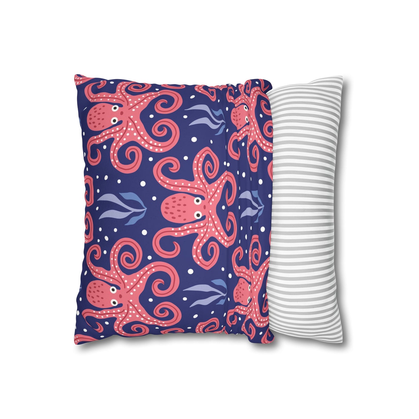 Faux Suede Square Pillowcase - Twisted Tentacle Octopus