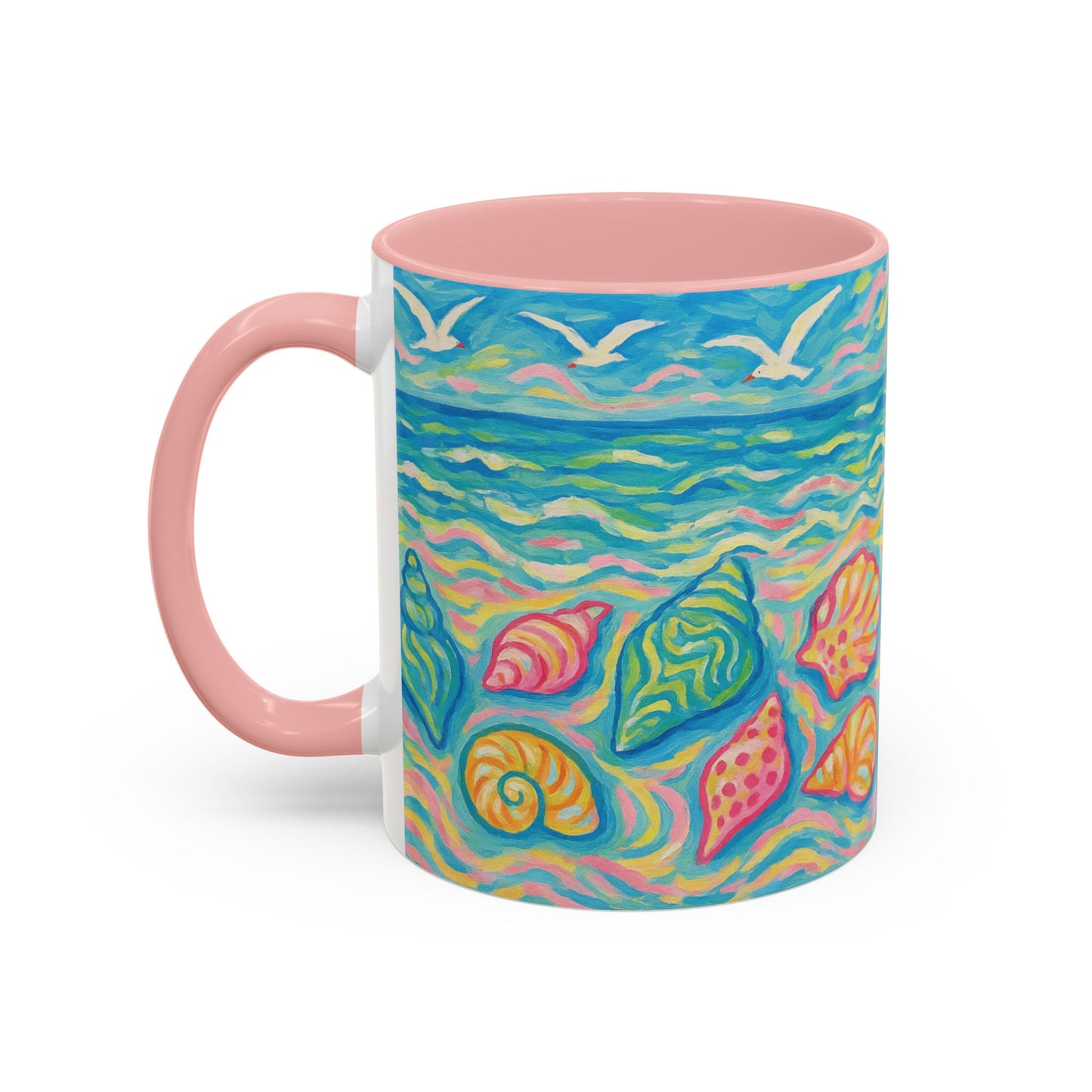 Accent Coffee Mug (11, 15oz), 8 Colors - Glow Seashells