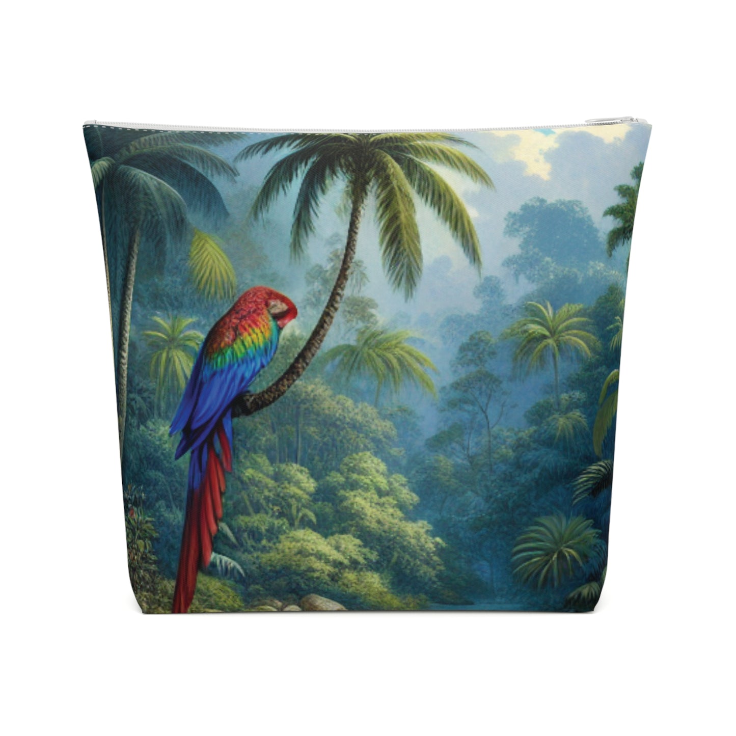 Tropical Cotton Cosmetic Bag, Makeup Pouch, 5 Sizes / Sleeping Beauty Parrot