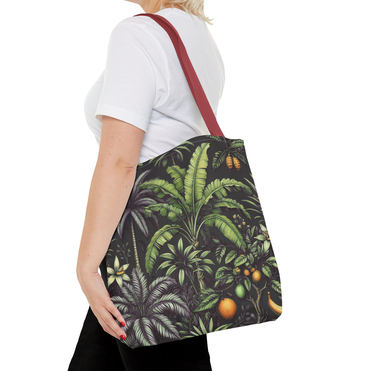 Tropical Fruit/Black Tote Bag - 3 Sizes