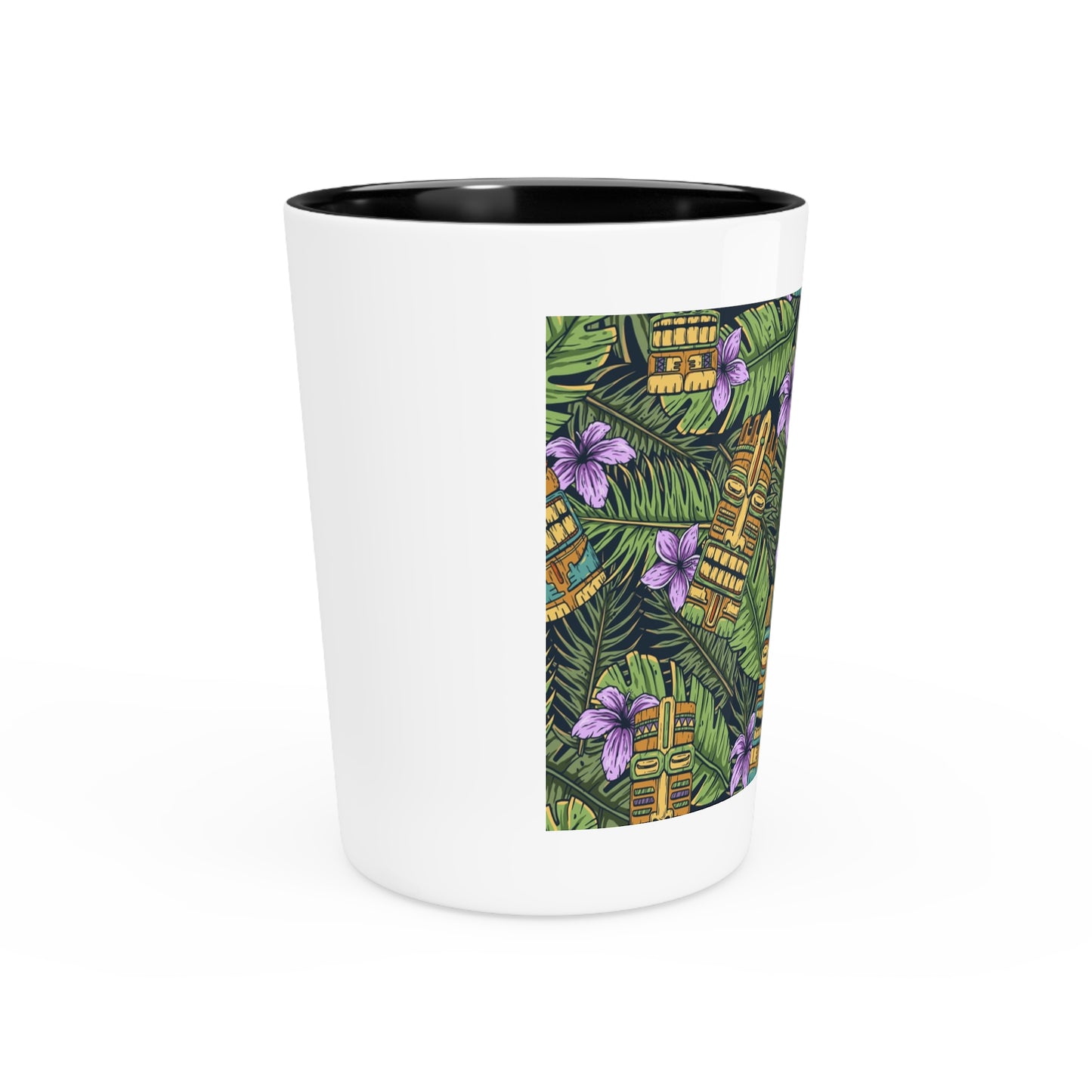 Ceramic Shot Glass - Tiki Purple Greenery