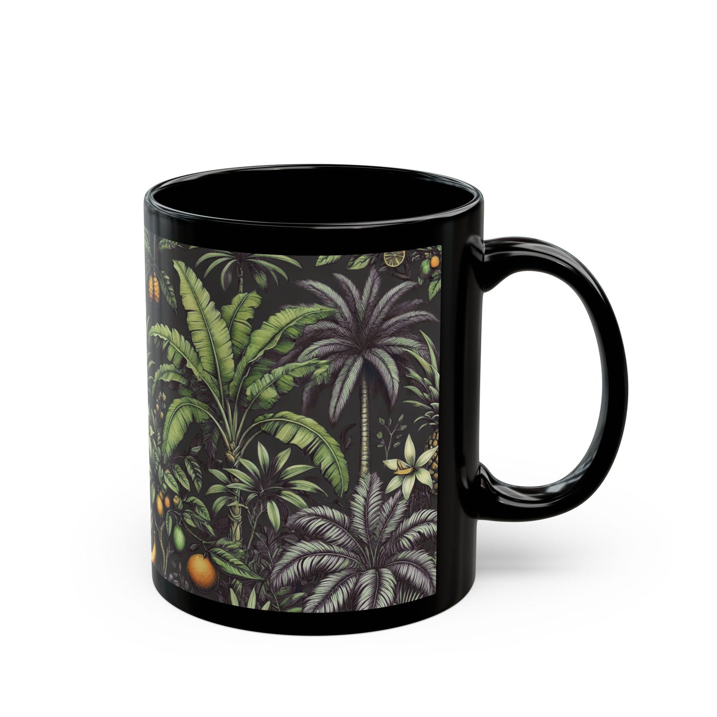 Black Coffee Mug - Tropical Fruit, Black2