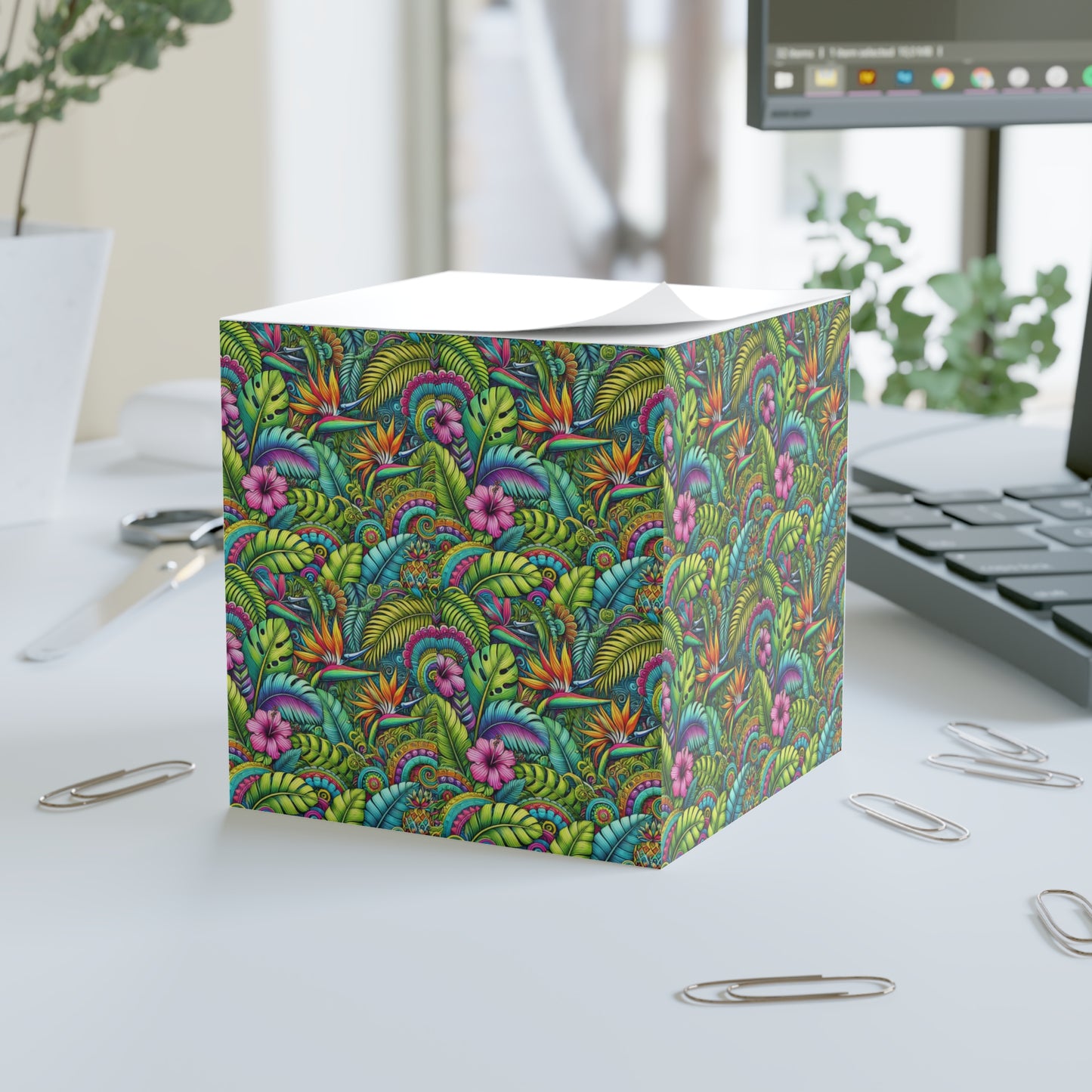 Note Cube - Rainforest Blooms