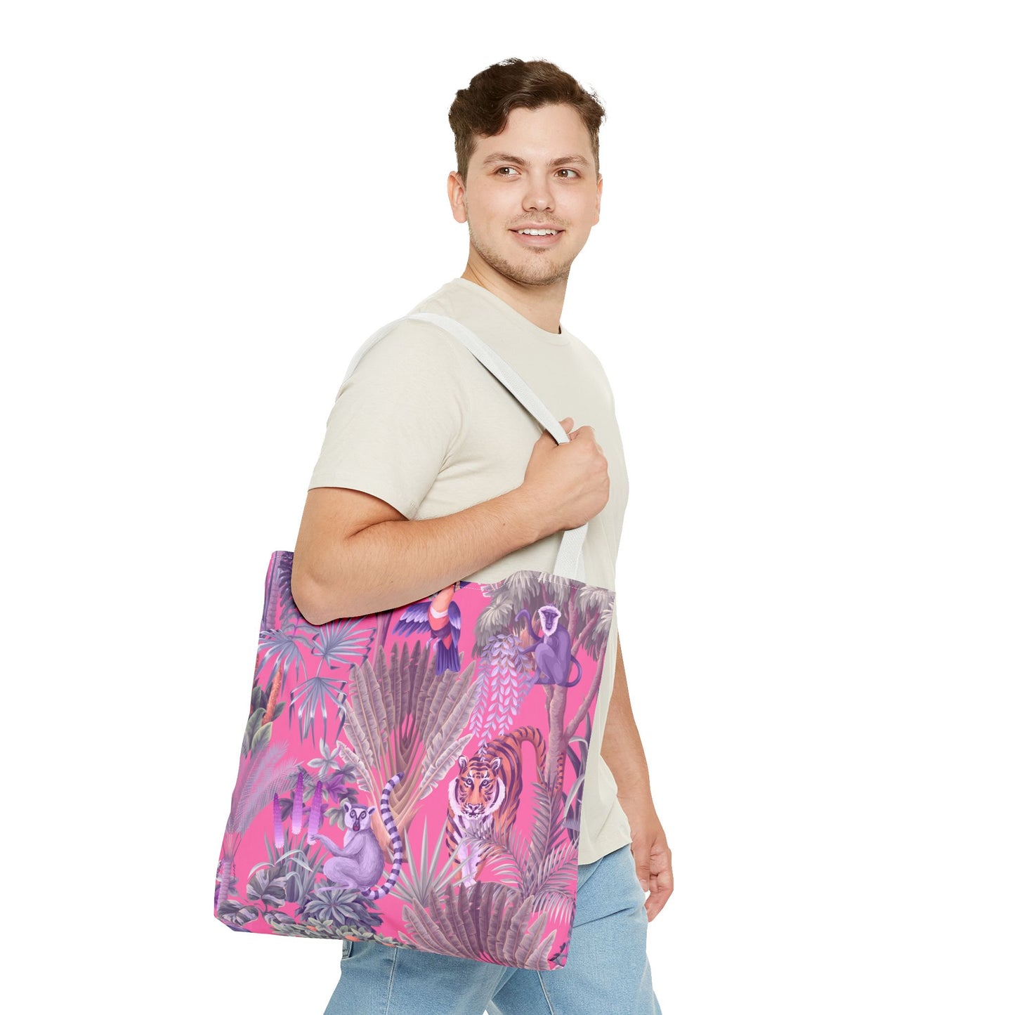 Tiger Haven, Pink Tote Bag - 3 Sizes