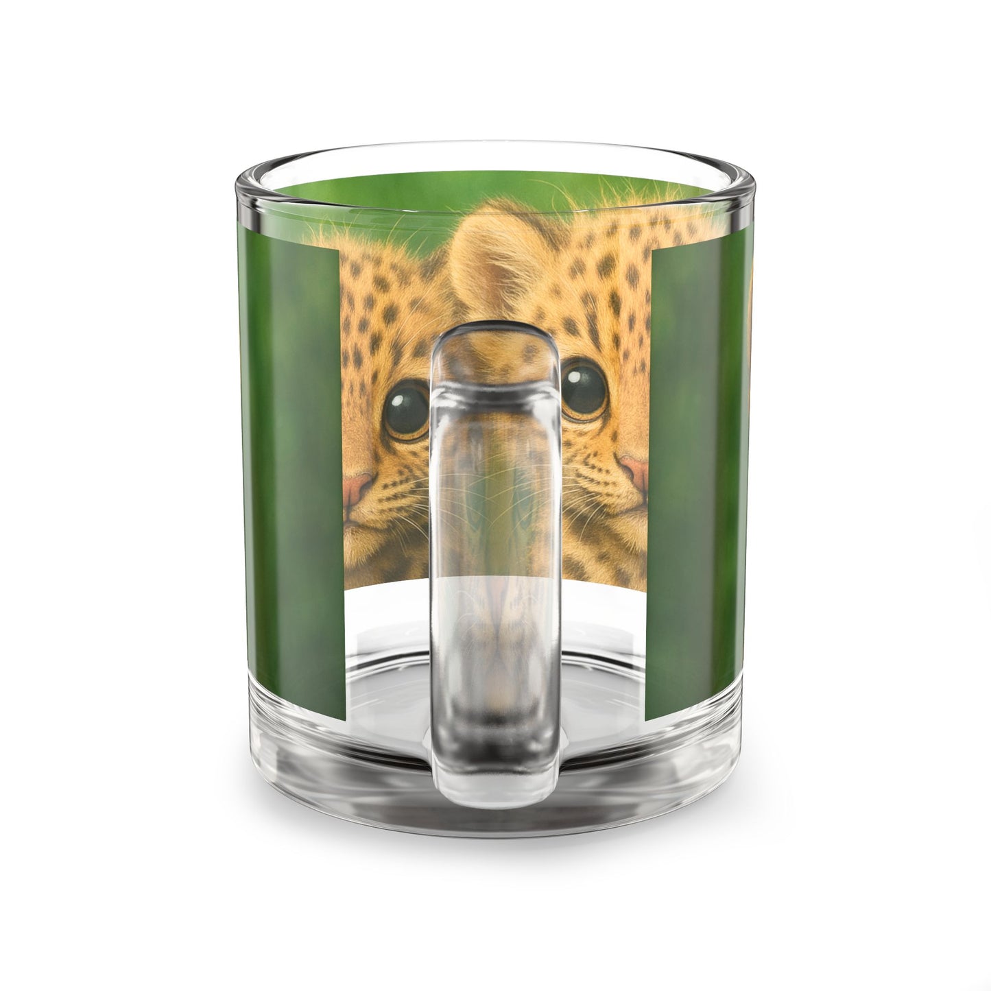 Baby Jaguars Glass Mug - 10oz, Perfect for Rainforest Lovers
