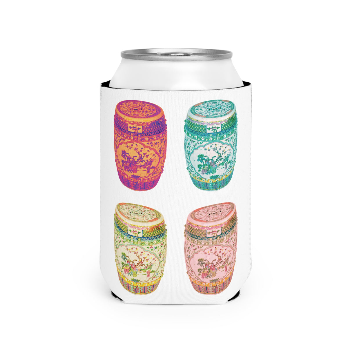 Pop Art Porcelain Stools Can Cooler Sleeve - Perfect for Outdoor Picnics