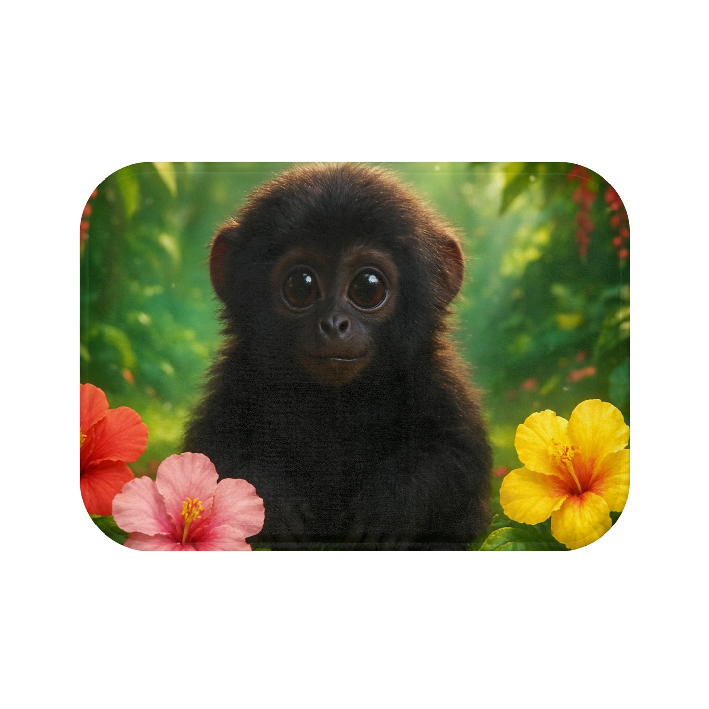 Baby Howler Monkey Bath Mat, 2 Sizes - Tropical Vibes for Home Decor