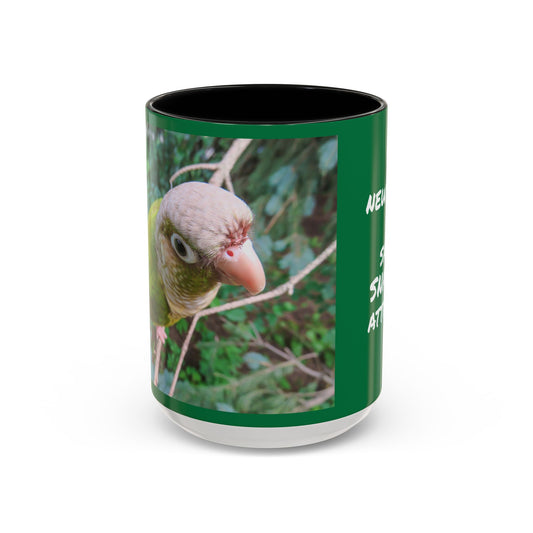 Parrot Accent Coffee Mug (11, 15oz), 8 Colors - Same Snarky Attitude, green