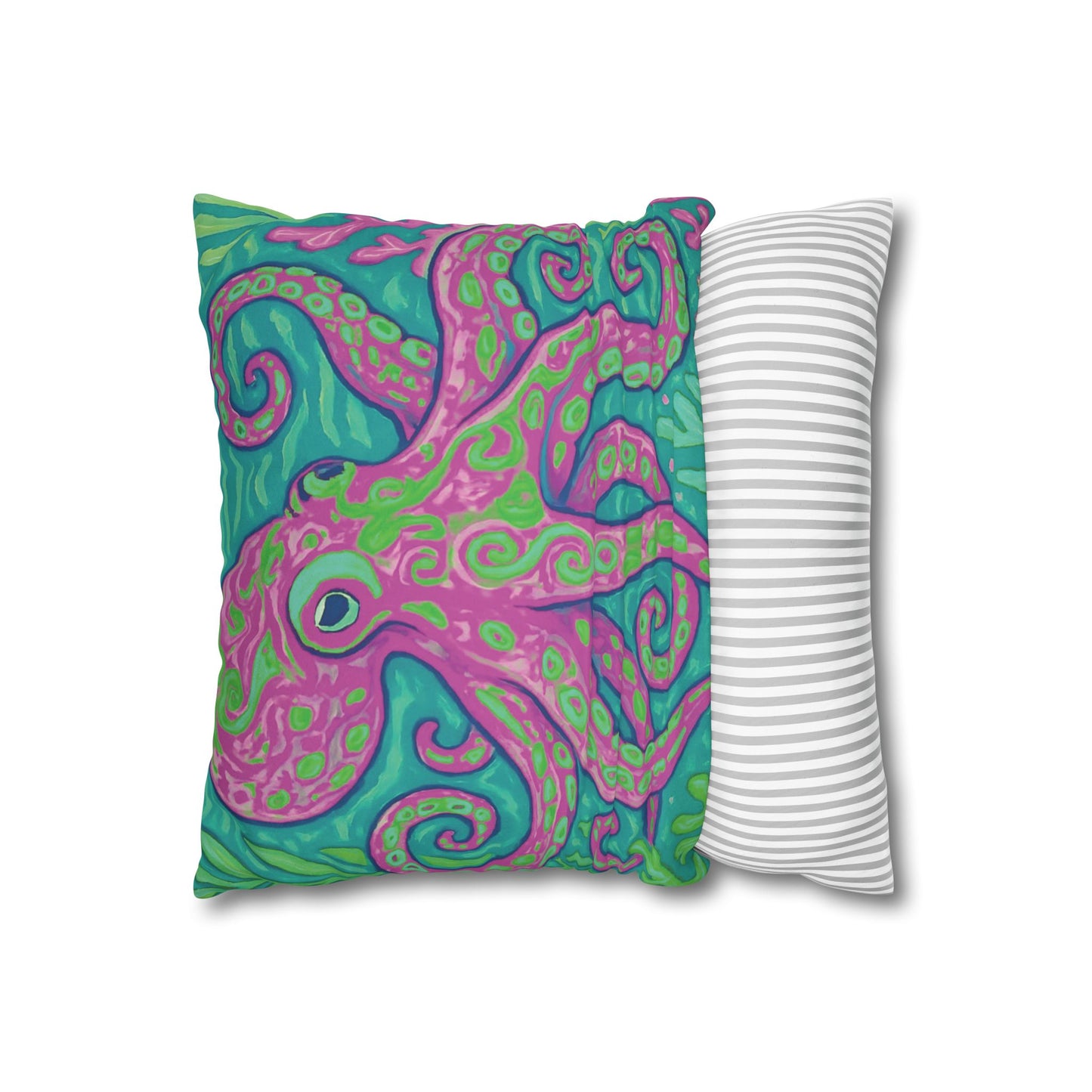 Faux Suede Square Pillowcase - Purple Kraken Joe