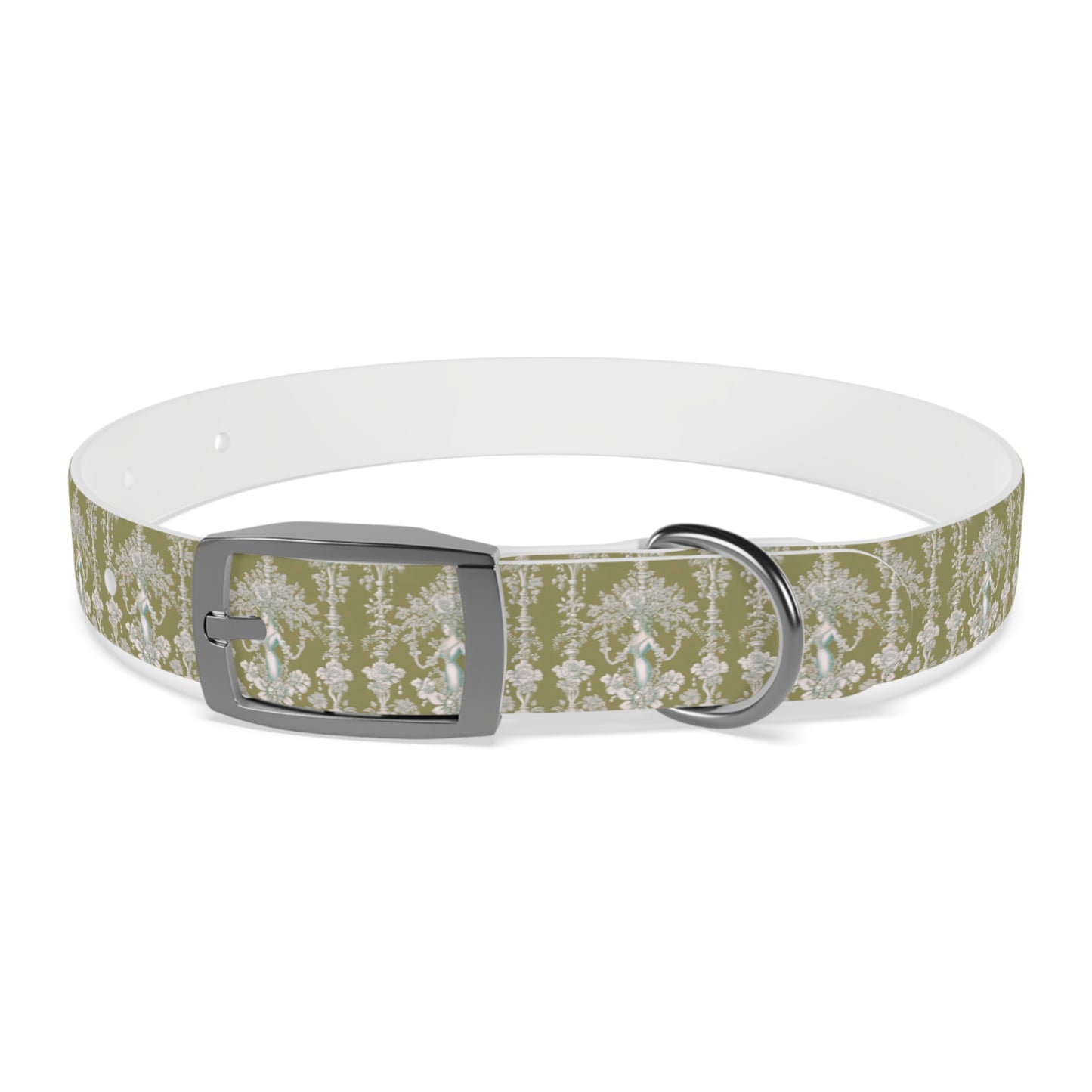 Dog Collar - Pearl Lady Toile, highborn green