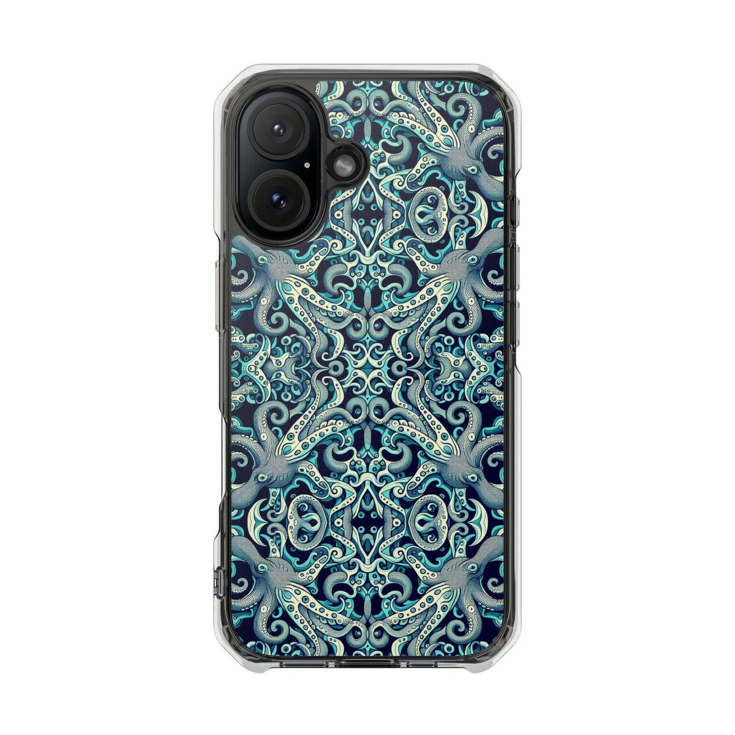 Twisted Aqua Octopus Magnetic Clear Phone Case, Many Models