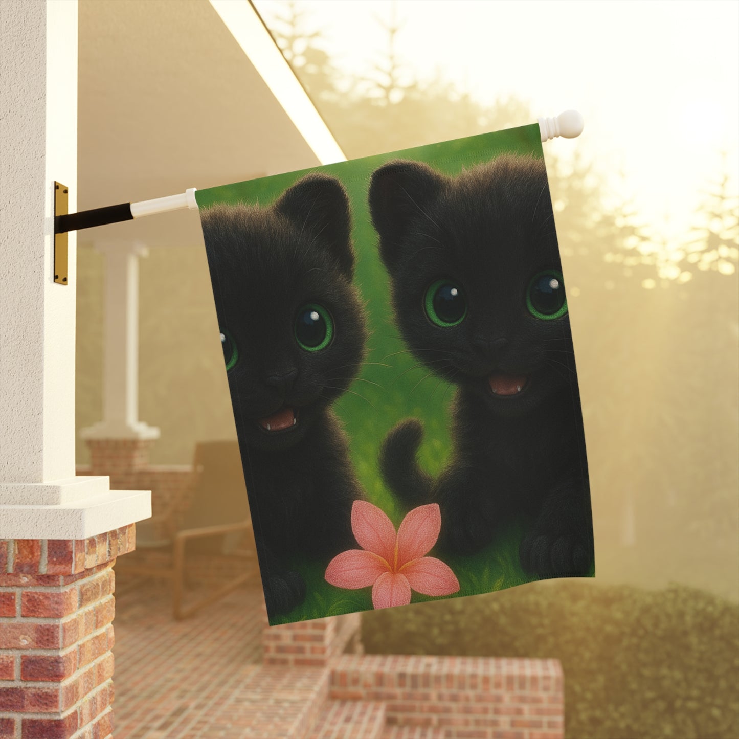 Tropical Garden Flag - Perfect for Outdoor Decor / Baby Black Panthers