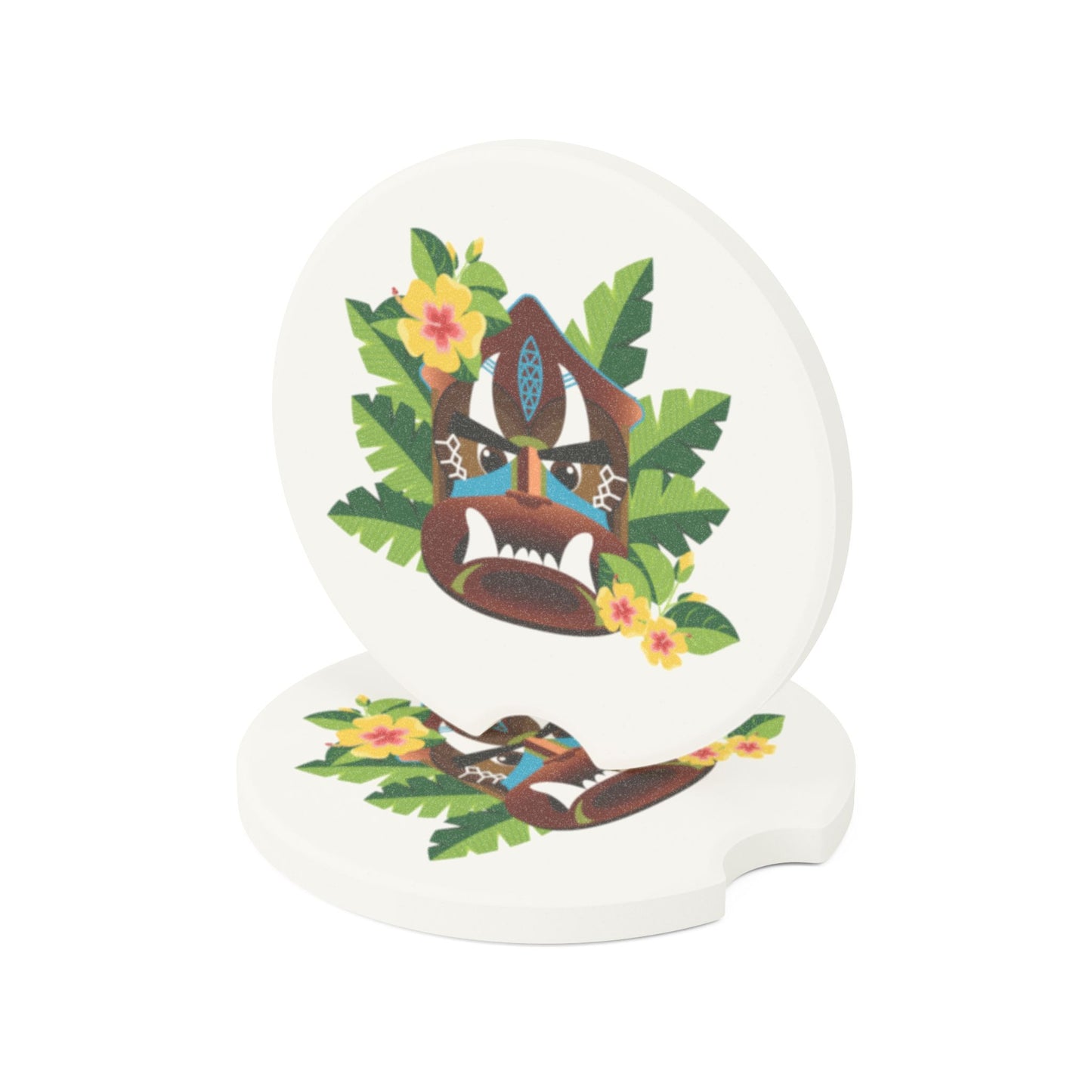 Soapstone Car Coaster - Tiki Boss Kimo