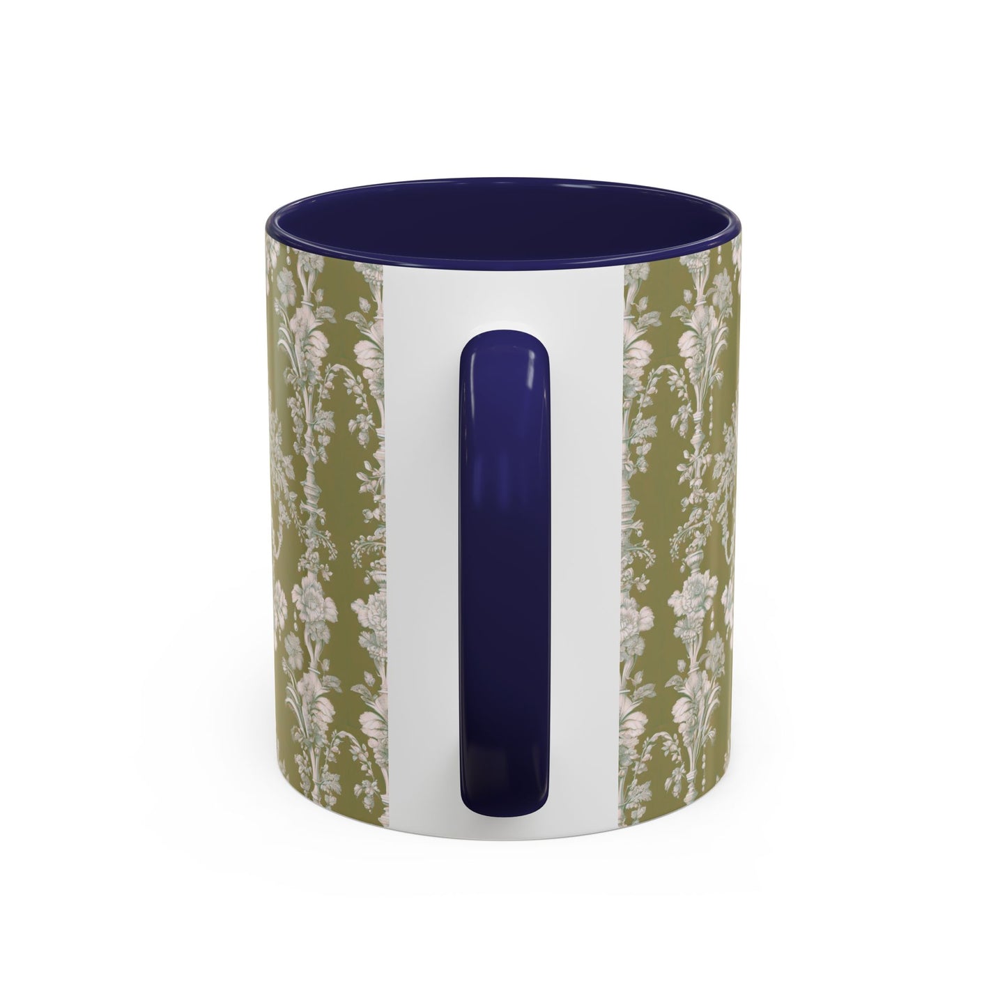 Accent Coffee Mug (11, 15oz), Pearl Lady Toile/Highborn Greren Repeat, Various Colors