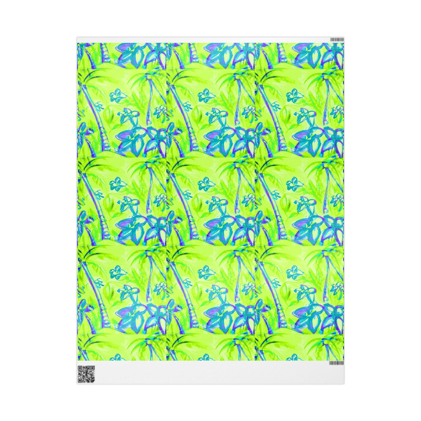 Wrapping Paper - Tropical Gift Wrap for All Occasions, 3 Sizes/2 Finishes / Tropical Doodles, Lime