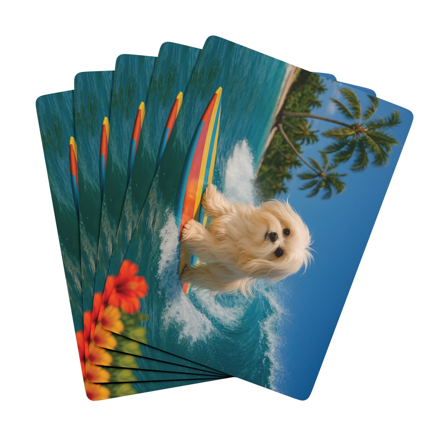 Poker Playing Cards - Puppy Ariel the Dog Surfer