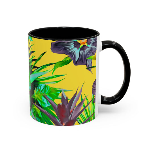 Accent Coffee Mug (11, 15oz), Plant Palooza, yellow / Various Colors