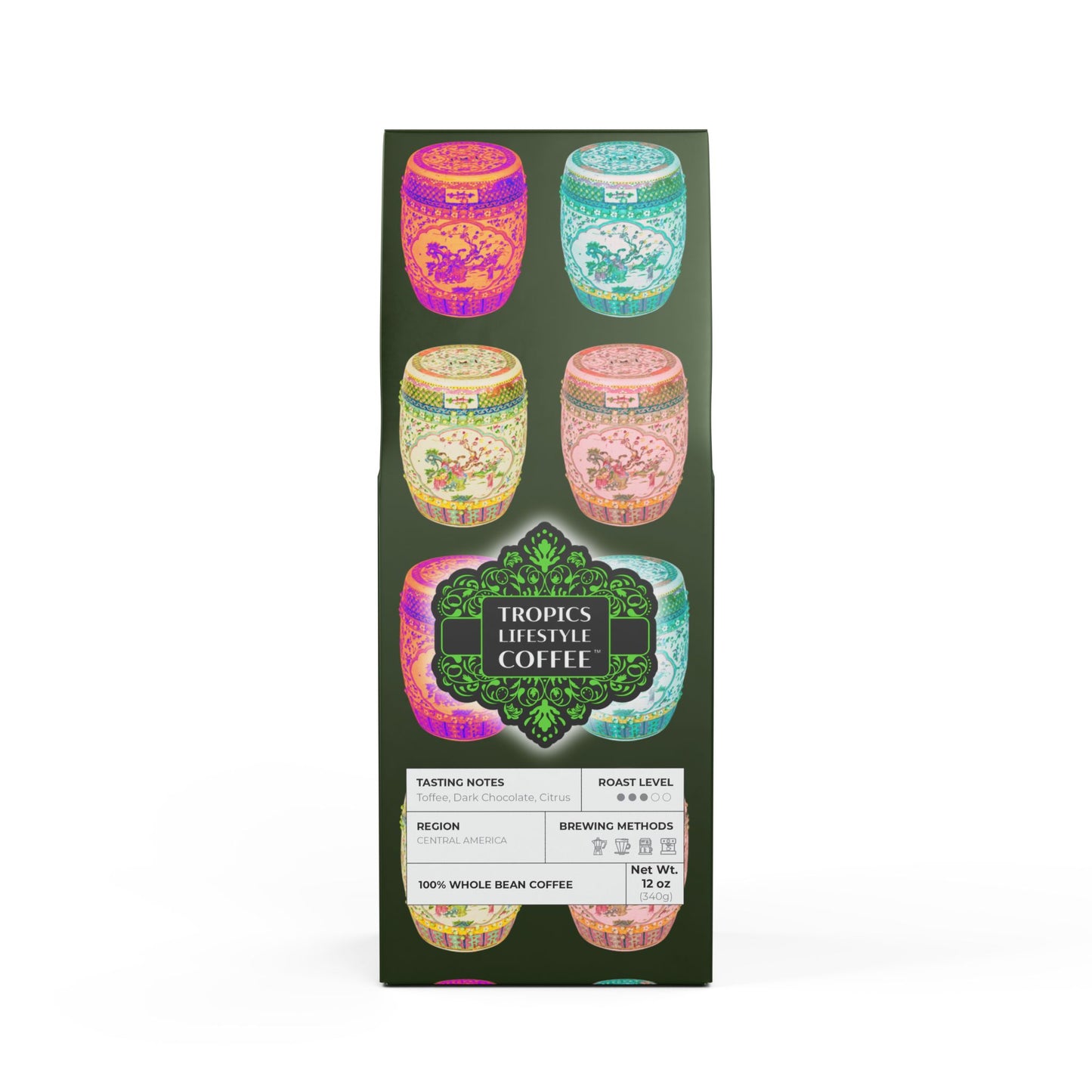 Citrus Bay Blend™ (Medium Roast) Specialty Grade Craft Coffee / Tropical Garden Stools