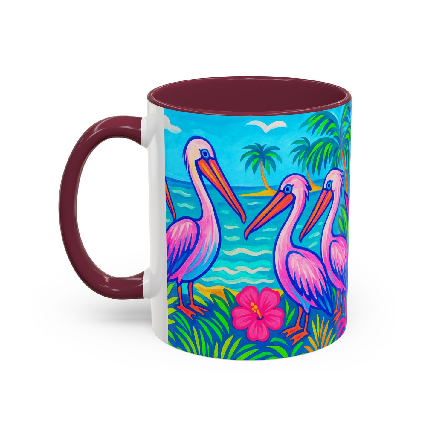 Accent Color Coffee Mug, Many Colors - 11oz & 15oz / Pelican Party