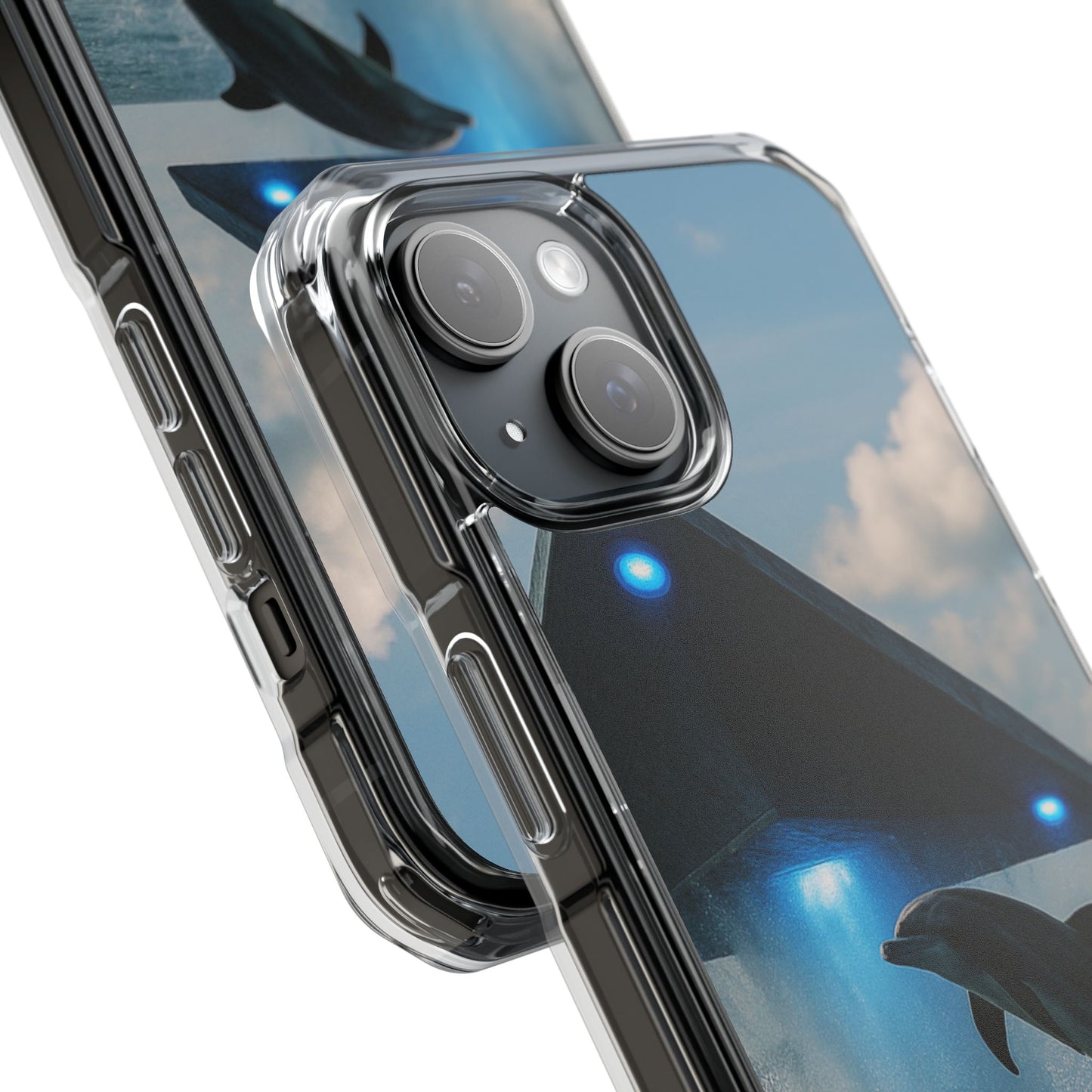 UFO and Dolphin Magnetic Clear Phone Case, Many Models