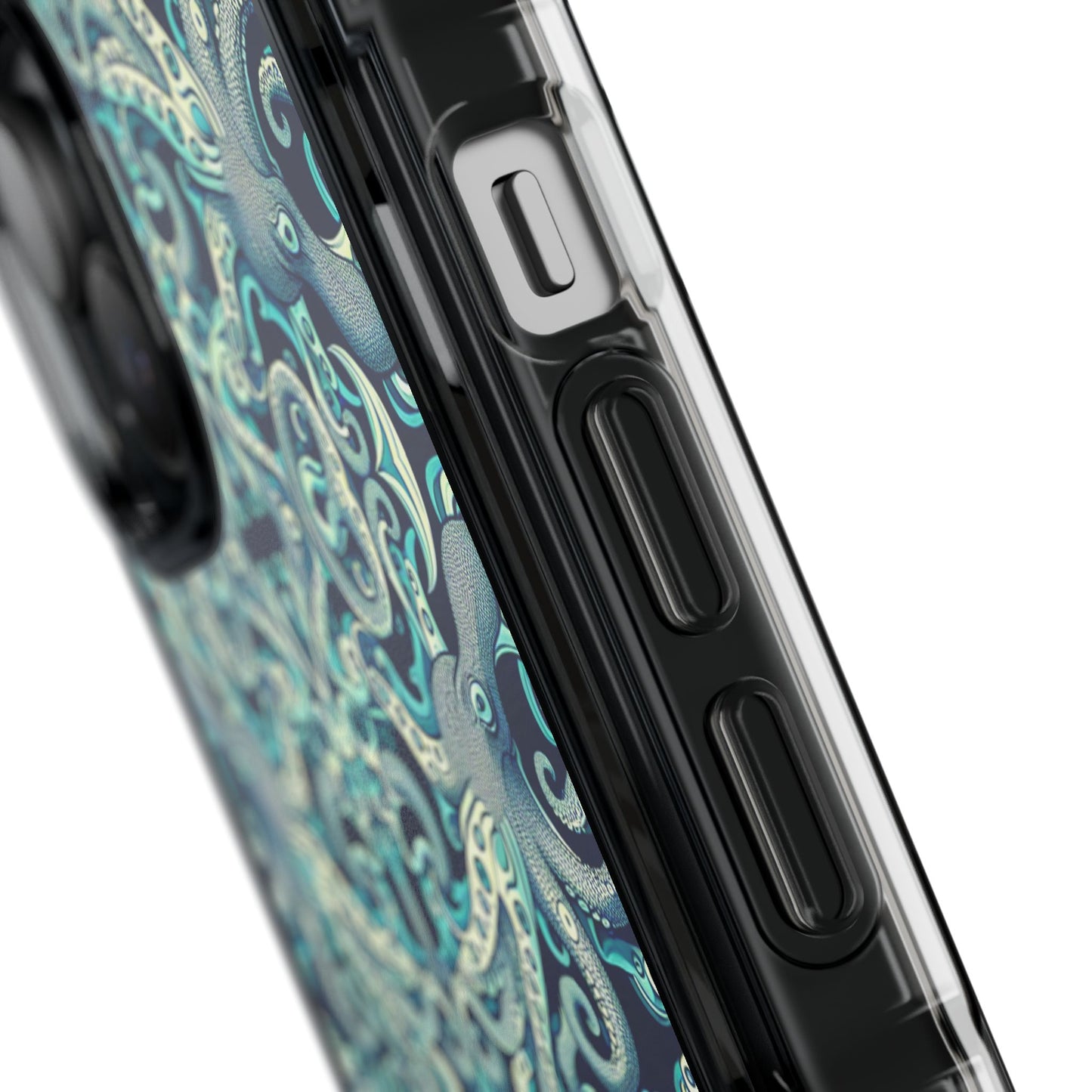 Twisted Aqua Octopus Magnetic Clear Phone Case, Many Models
