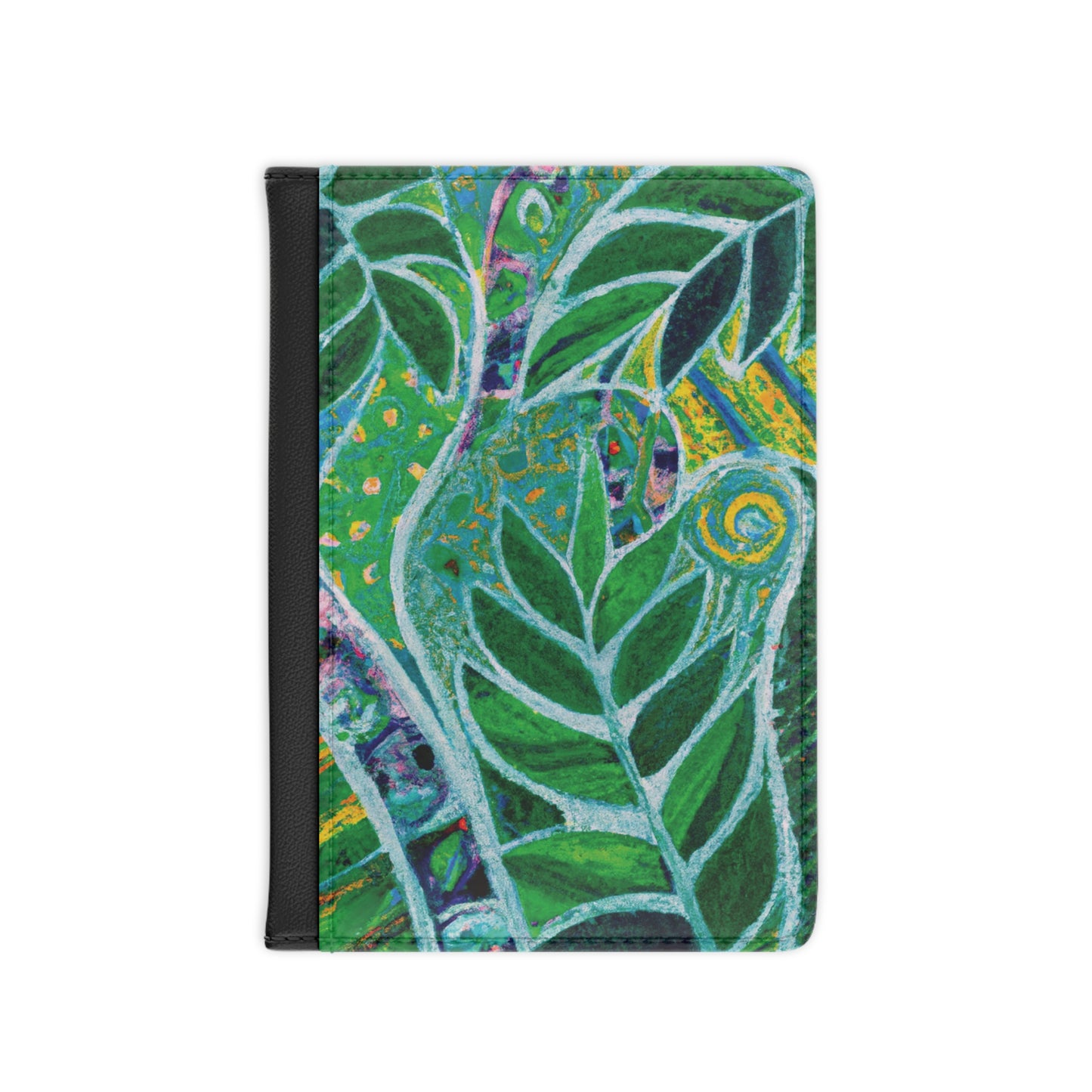 Tropical Passport Cover, Faux Leather - RFID blocking for travel security / Amazon Whimsy, Green