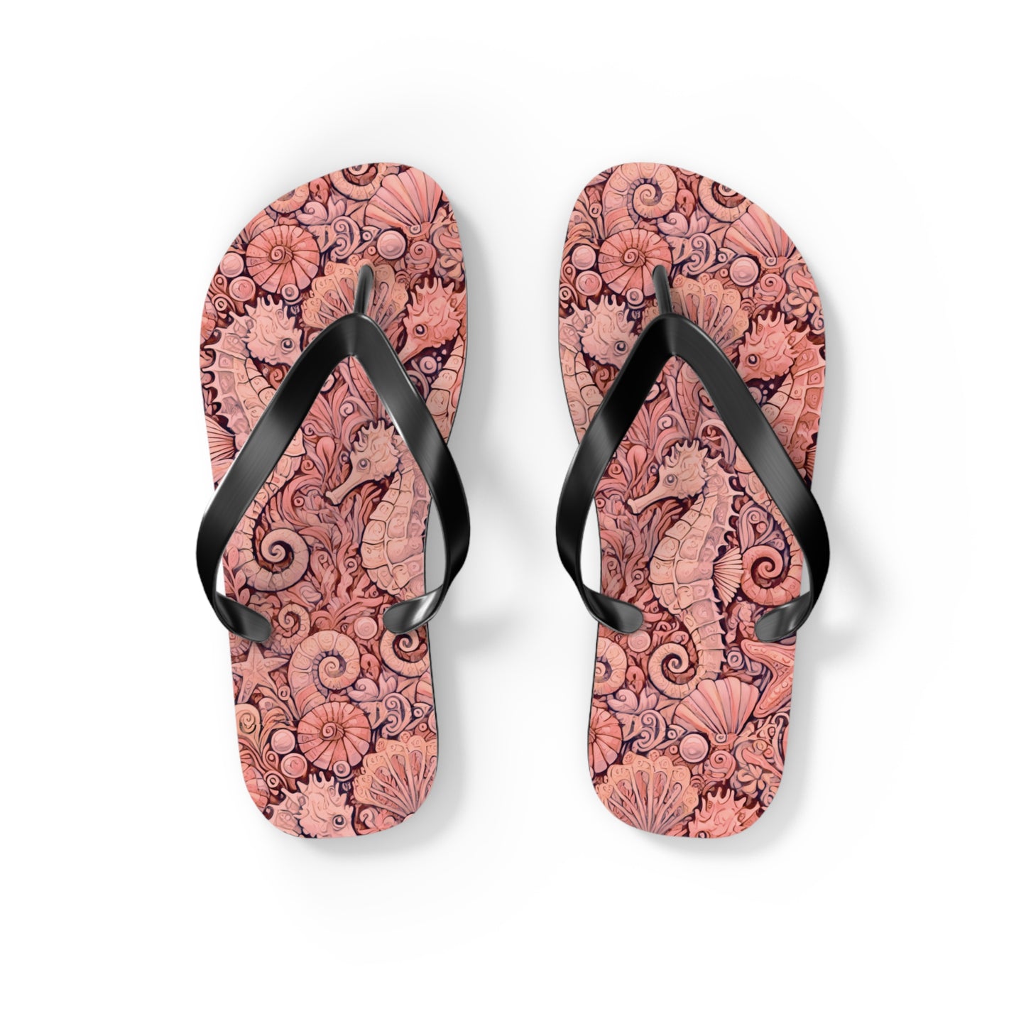 Flip Flops - Seahorses/Red