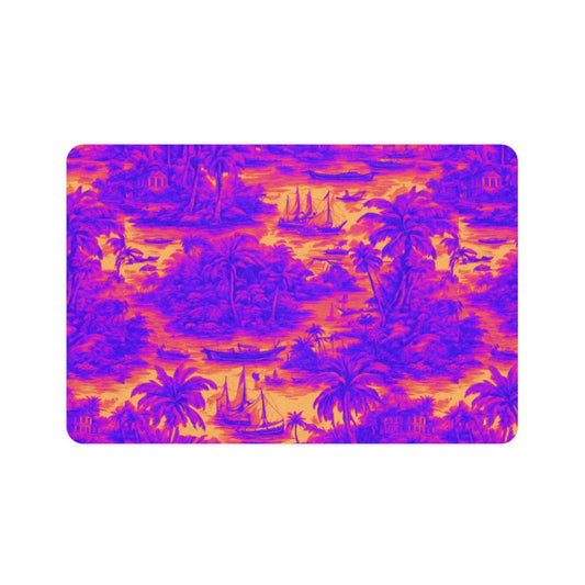 Pet Food Mat (12x18), Crazy Cool Tropical Toile repeat