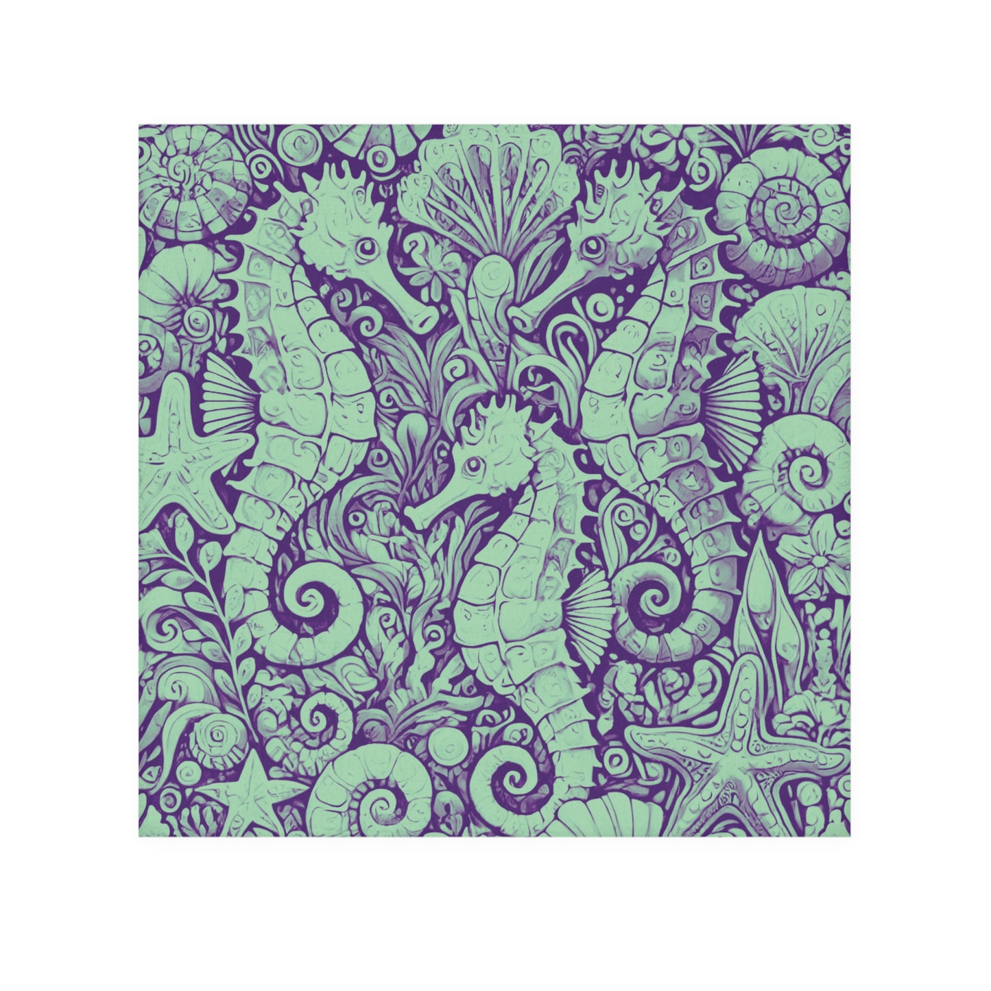 Face Towel - Seahorse Trio/Minty