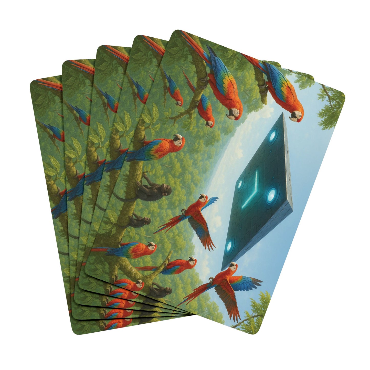 Poker Playing Cards - Macaws and UFO