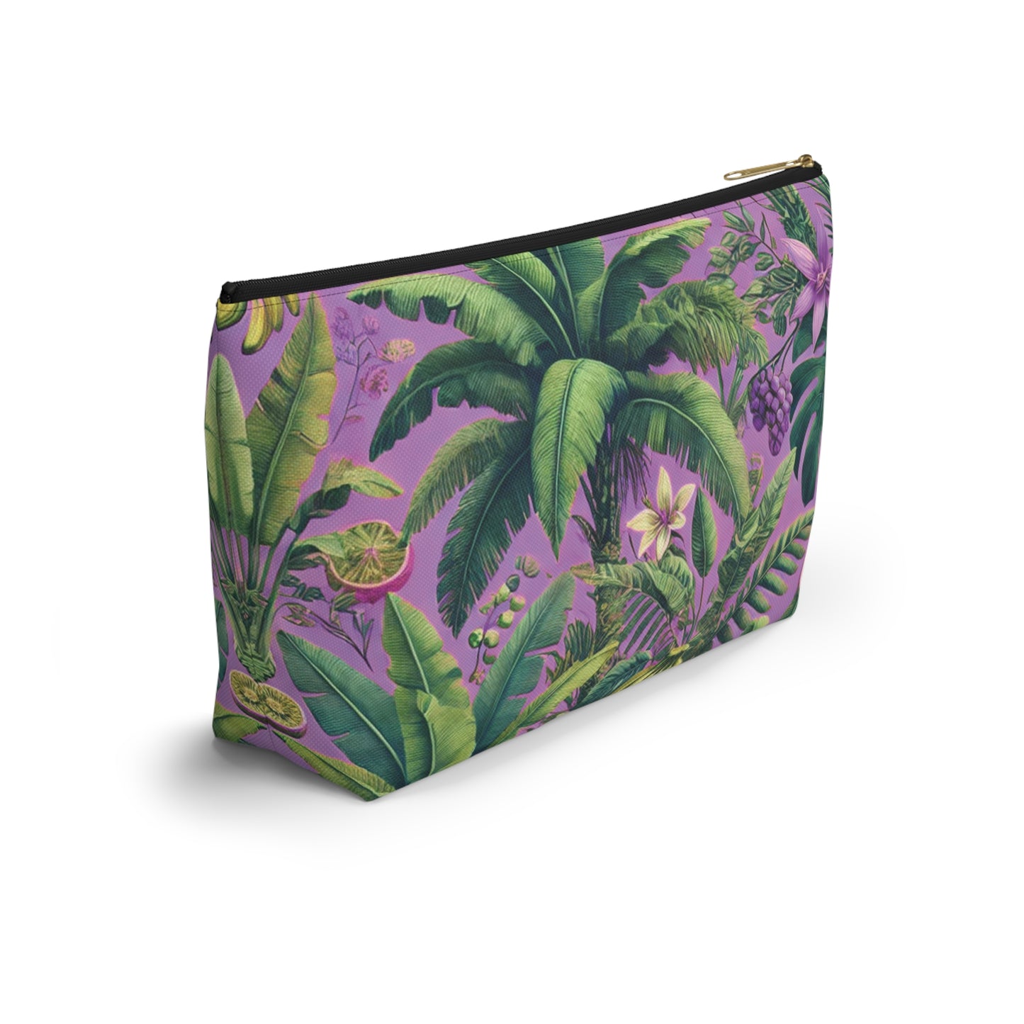 Tropical Accessory Pouch, 2 sizes | Makeup Bag | Perfect for Travel & Everyday Use / More Tropical Fruit, Deep Lilac