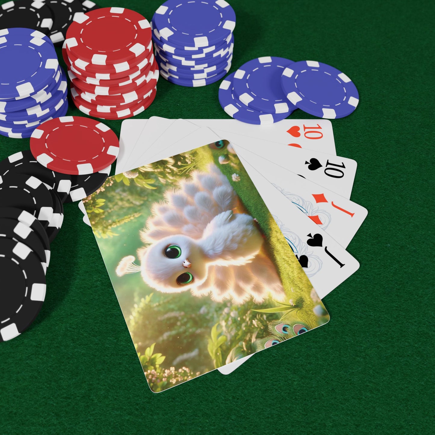 Poker Playing Cards - Baby White Peacock