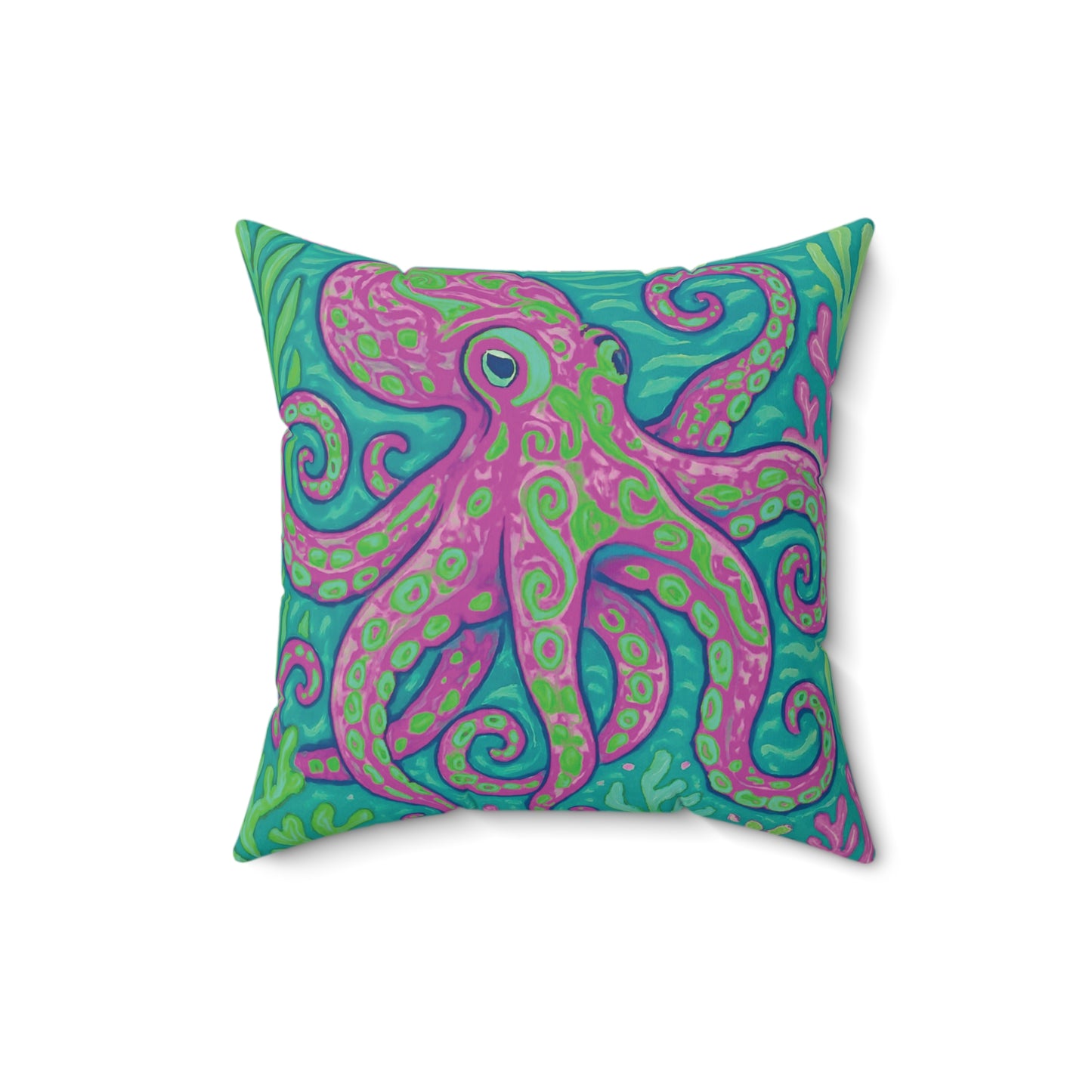 Decorative Pillow - Accent Cushion, 4 Sizes / Octopus Kraken Joe, Purple