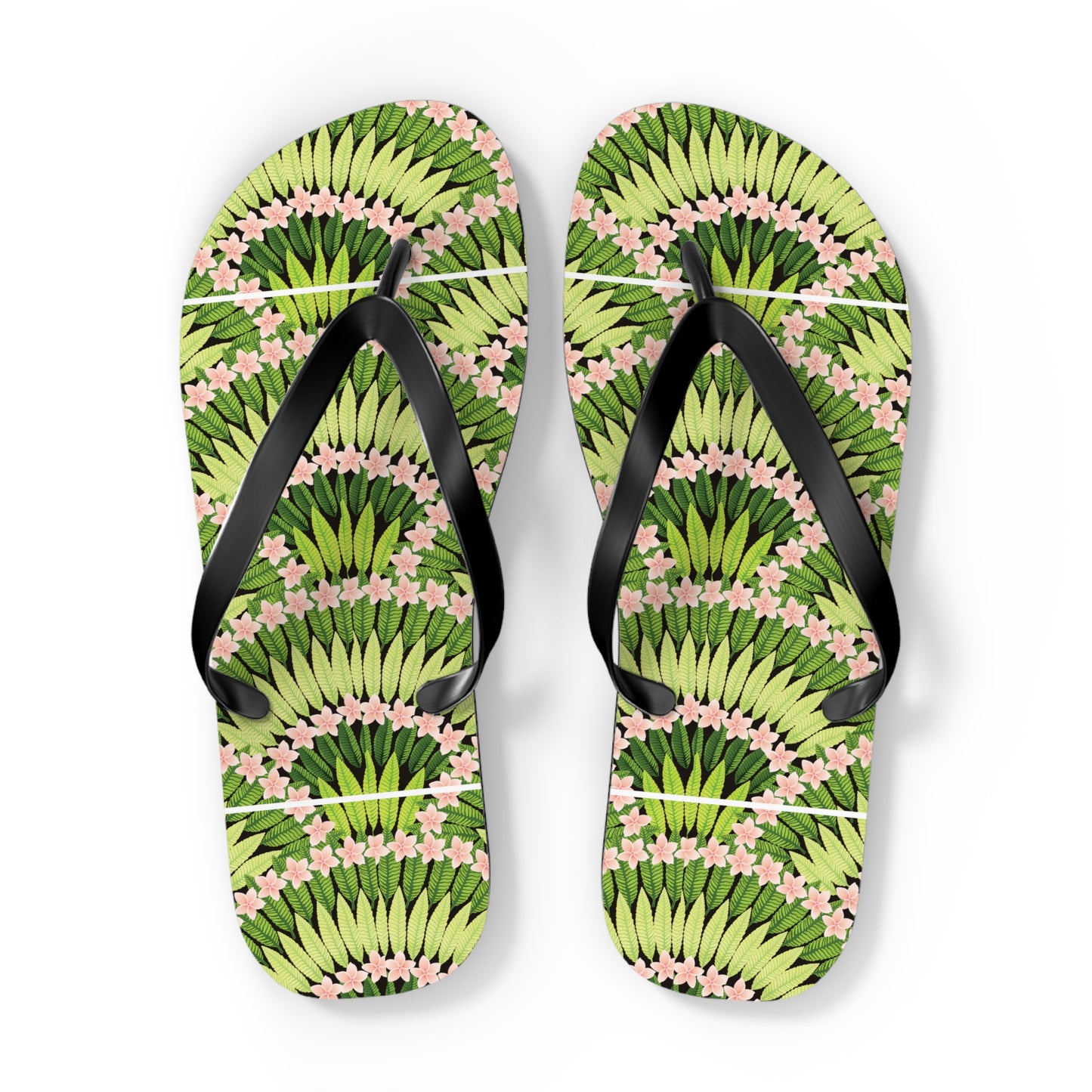 Flip Flops - Plumeria and Palms, Lime