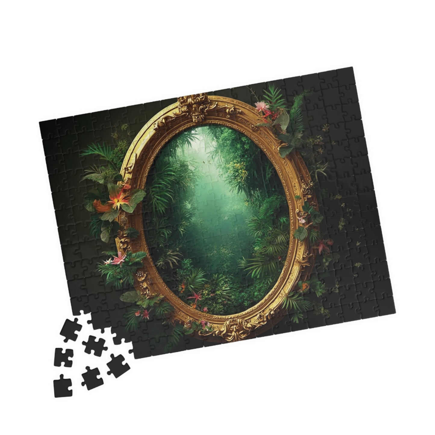 Golden Portal to Paradise Tropical Puzzle, 4 Sizes - Relaxing Jigsaw for Island Vibes