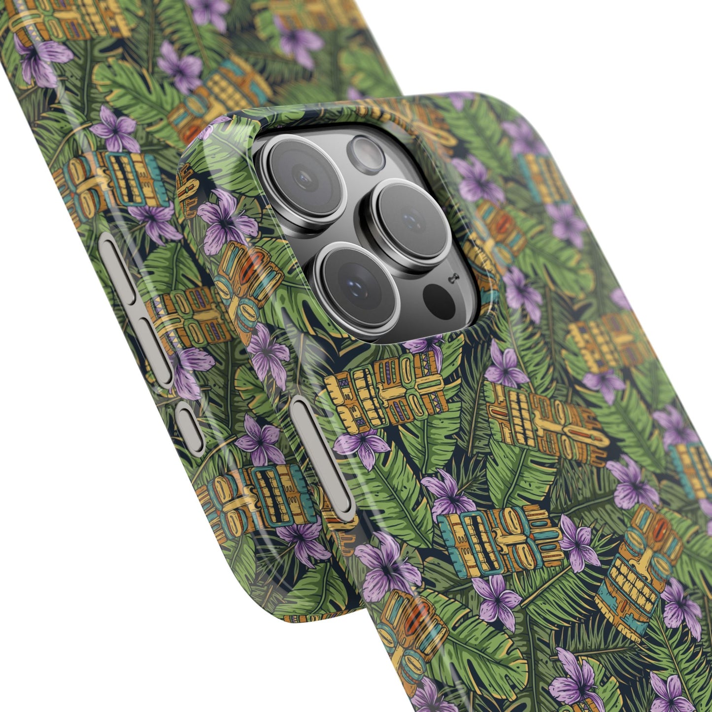 Slim Phone Cases - Tiki Purple Greenery