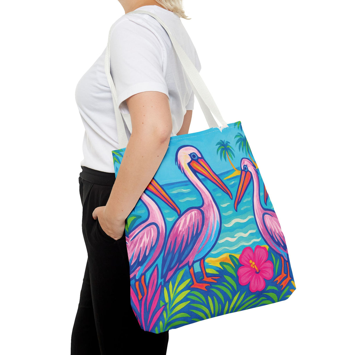 Beach Pelican Party Tote Bag - 3 Sizes