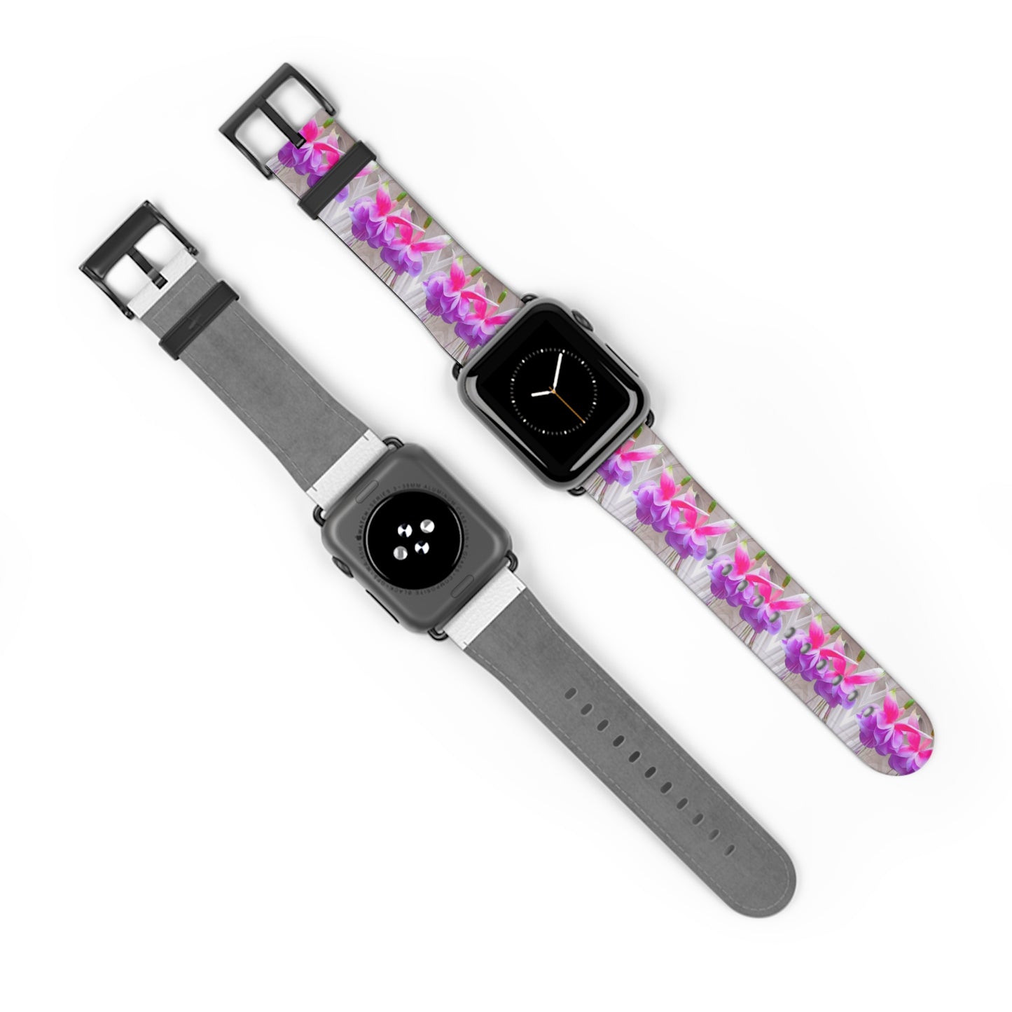 Apple Watch Band - Two Pink Fuchsias / Gothic