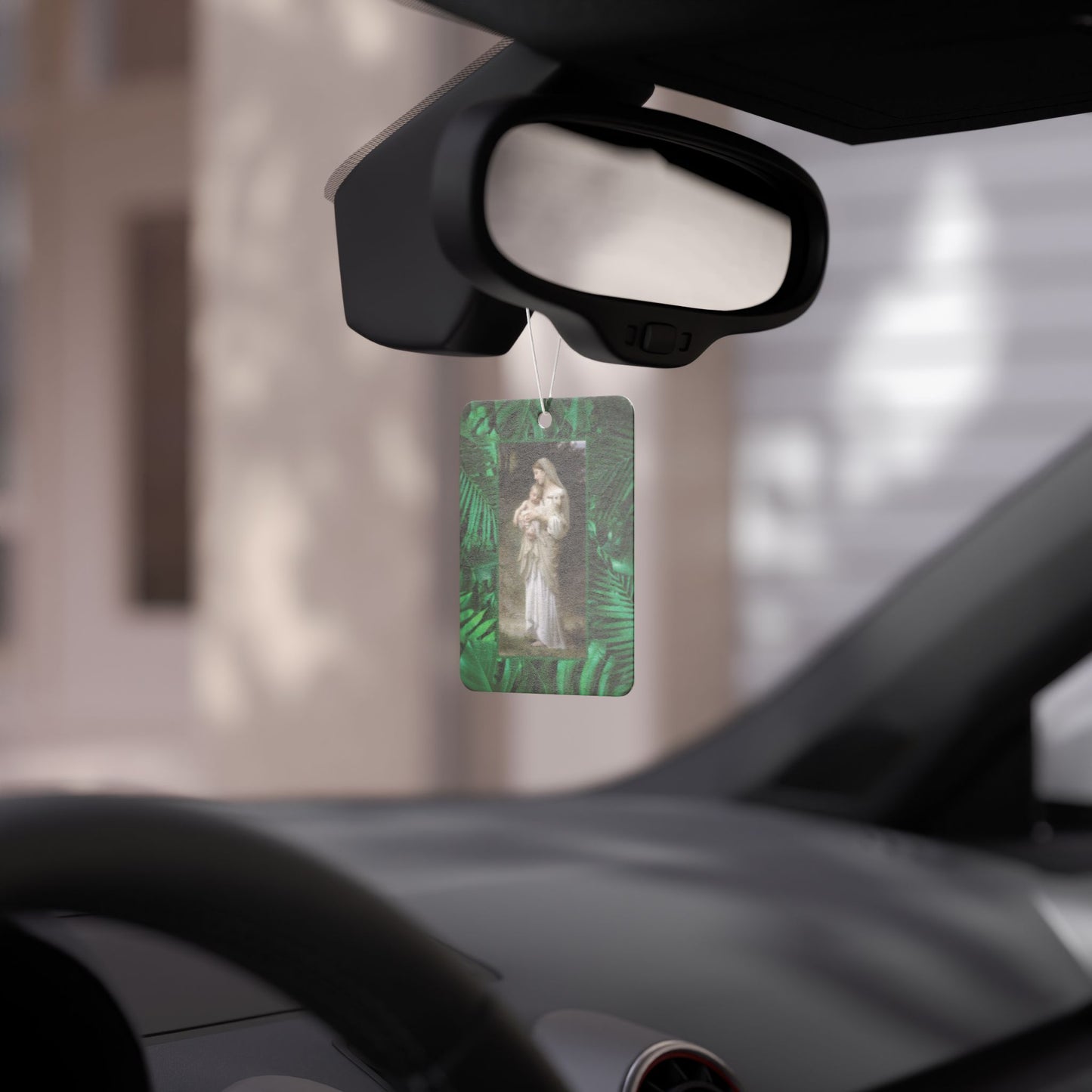 Car Air Freshener - Tropical "Innocence" / Mary, Baby Jesus and Lamb, Religious