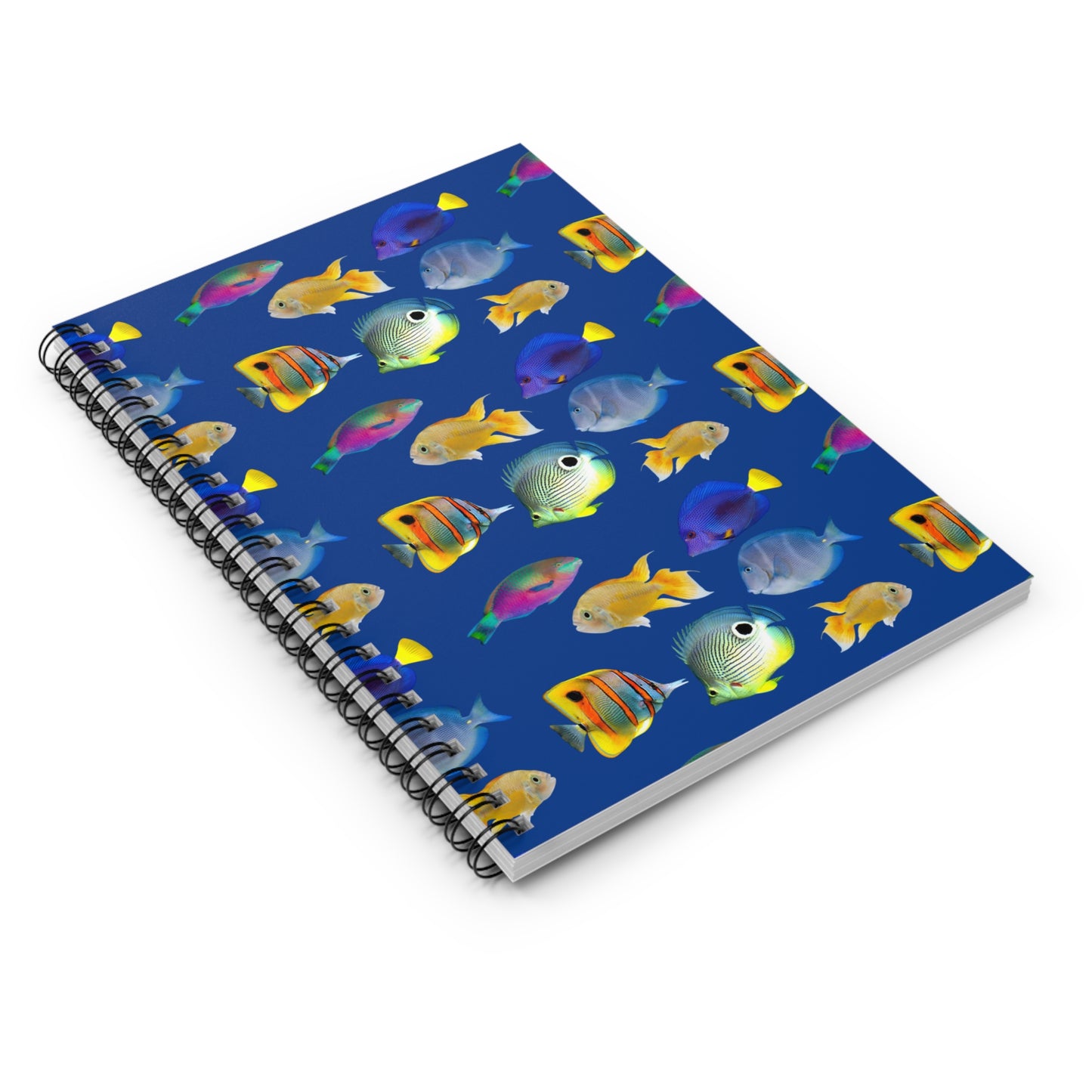 Spiral Notebook - Tropical Fish, Dark Blue