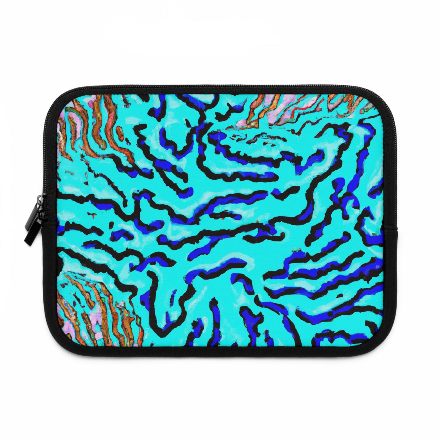 Tropical Laptop Sleeve, 5 Sizes - Perfect for Beach Lovers & Students / Wild Coral, Turquoise
