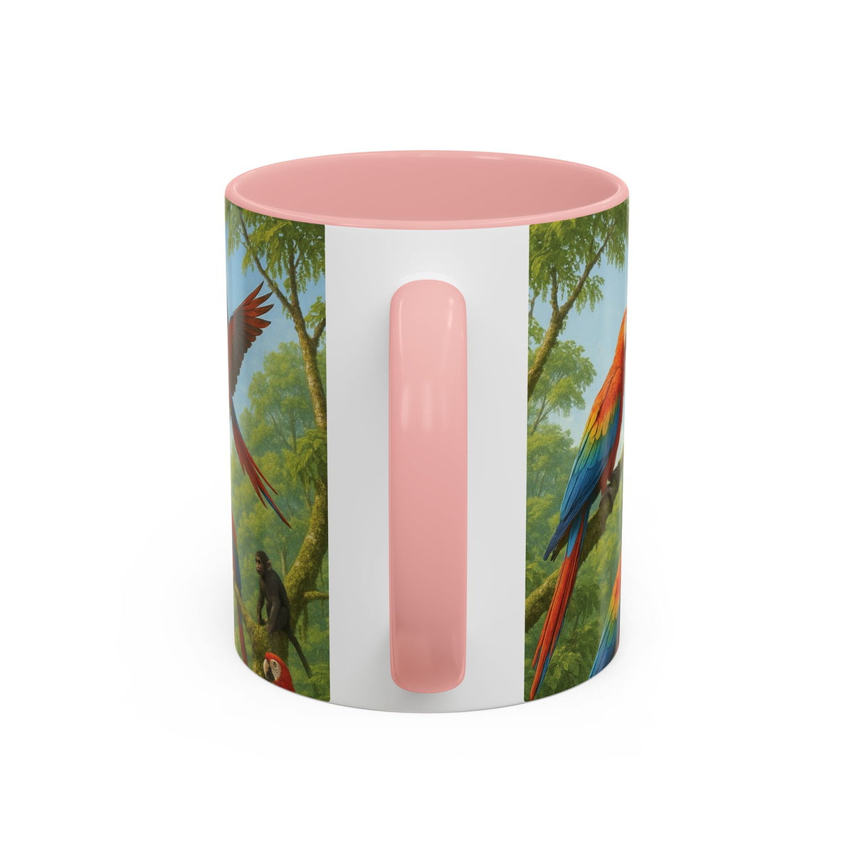 Accent Coffee Mug (11, 15oz), 8 Colors - UFO and Macaws