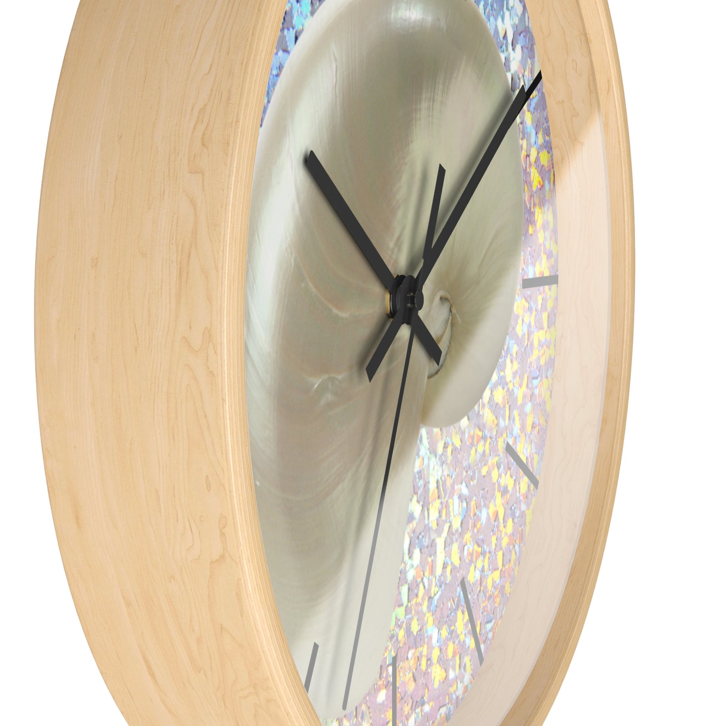 Wall Clock, Disco White Nautilus, Hands/Base Variants